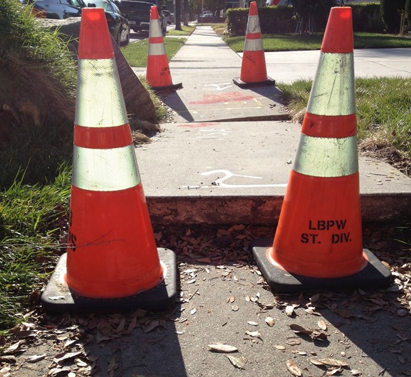 Traffic cones on the road